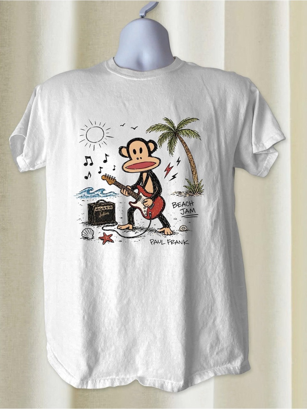 Paul Monkey Guitar Summer Beaches Graphic Tee